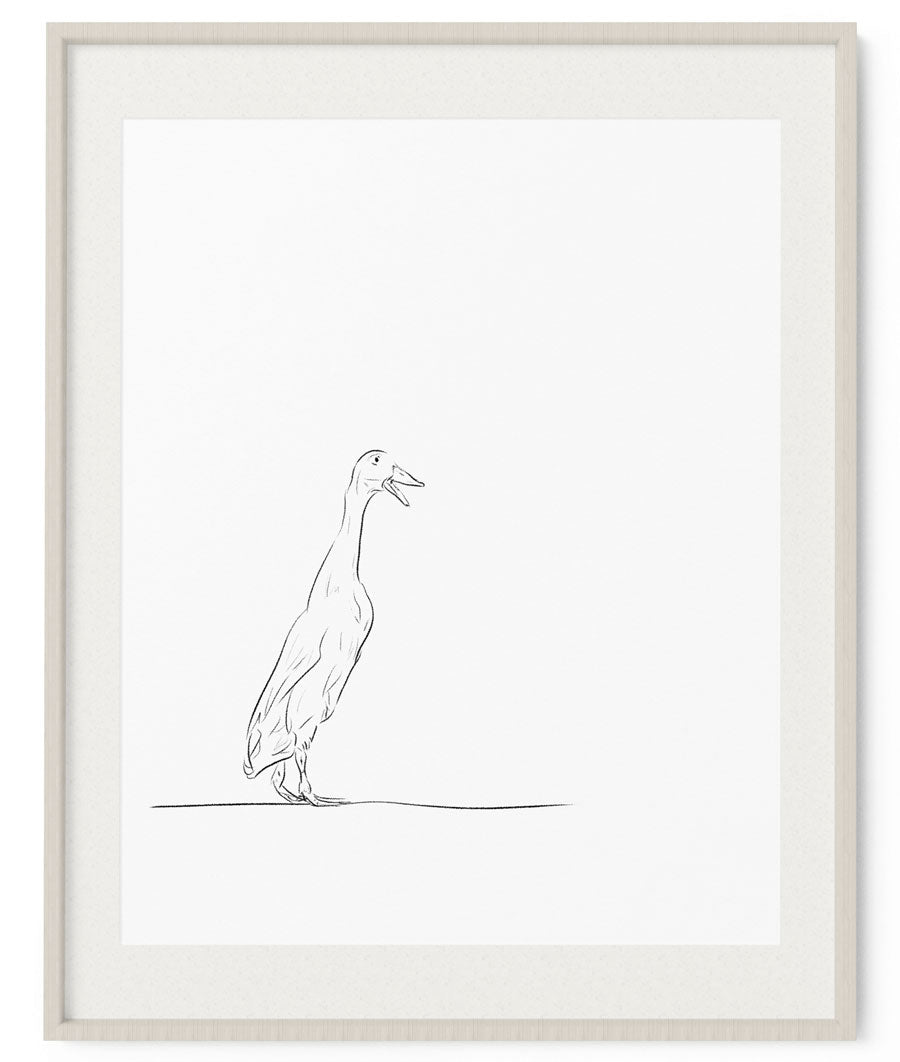 Duck Sketch Art Print - Artsy Bath