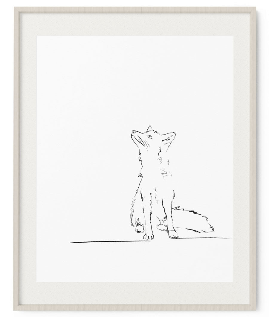 Fox Sketch Art Print - Artsy Bath