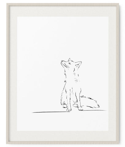 Fox Sketch Art Print - Artsy Bath