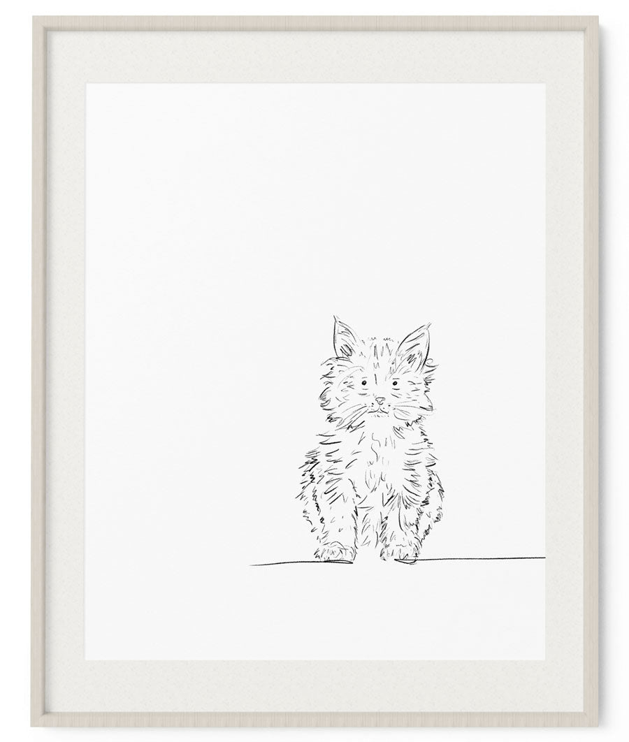 Kitten Sketch Art Print - Artsy Bath