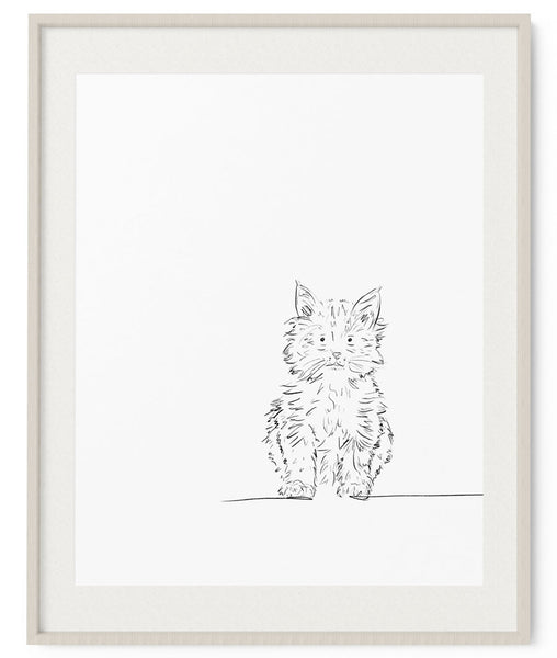 Kitten Sketch Art Print - Artsy Bath