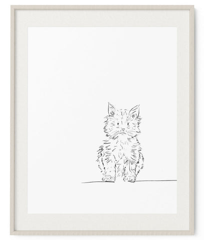 Kitten Sketch Art Print - Artsy Bath