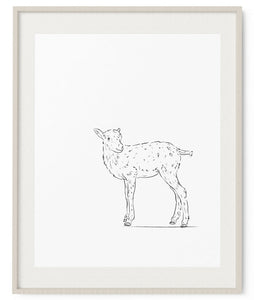 Goat Sketch Art Print - Artsy Bath