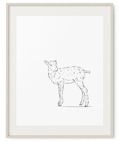 Goat Sketch Art Print - Artsy Bath