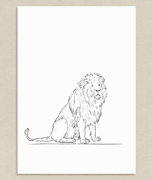 Lion Sketch Art Print - Artsy Bath