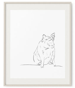 Pig Sketch Art Print - Artsy Bath