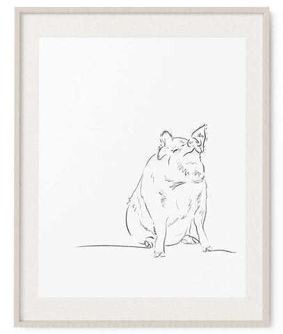 Pig Sketch Art Print - Artsy Bath