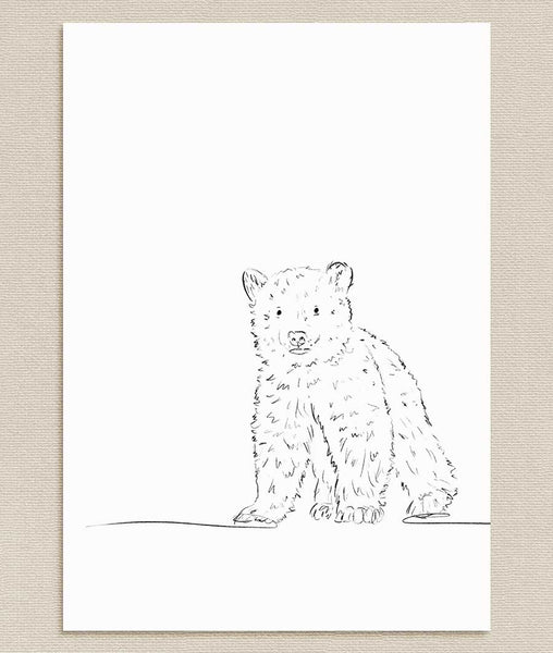 Polar Bear Cub Sketch Art Print - Artsy Bath