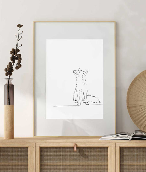 Fox Sketch Art Print - Artsy Bath