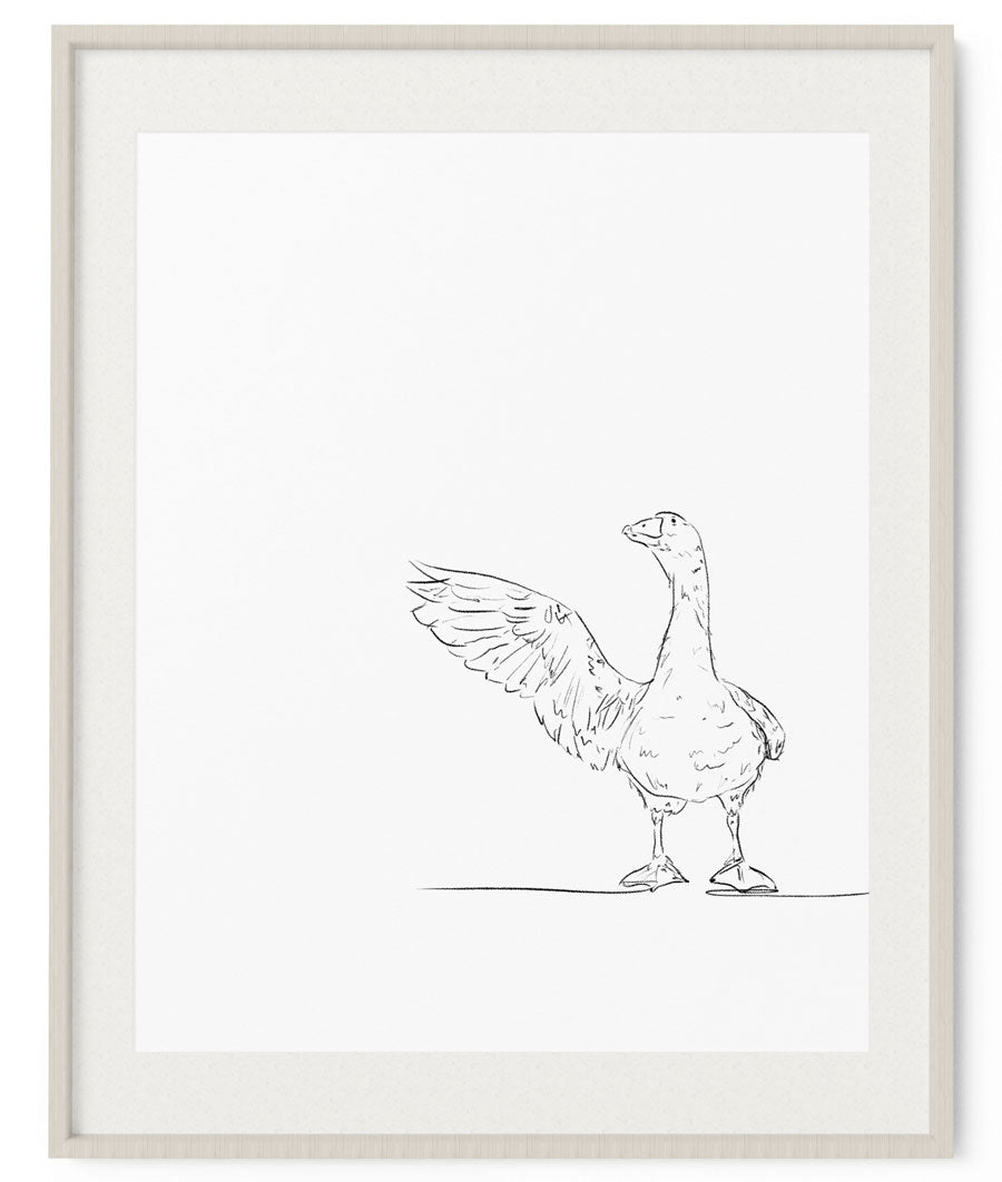 Goose Sketch Art Print - Artsy Bath