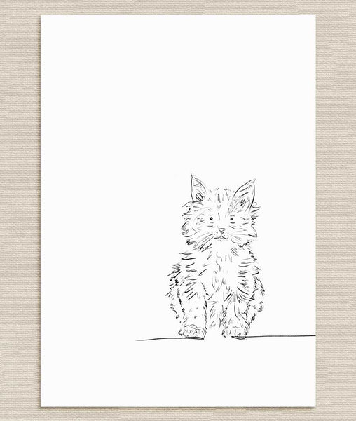 Kitten Sketch Art Print - Artsy Bath
