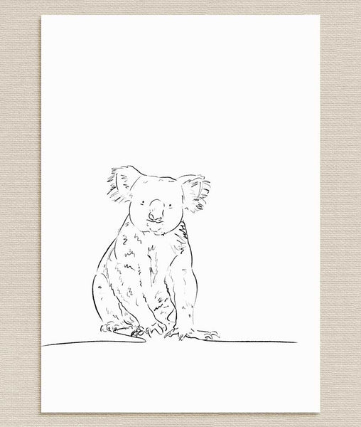 Koala Sketch Art Print - Artsy Bath