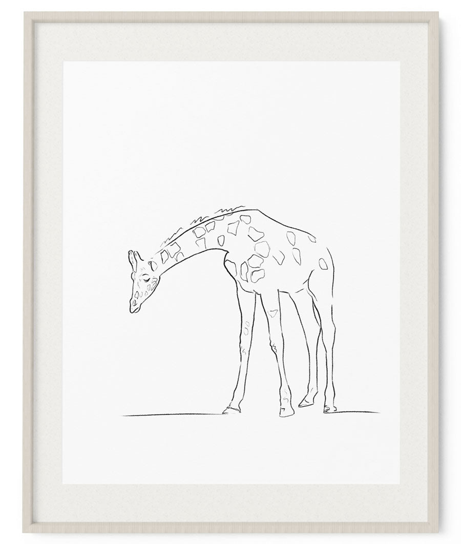 Giraffe Sketch Print | Digital Download - Artsy Bath