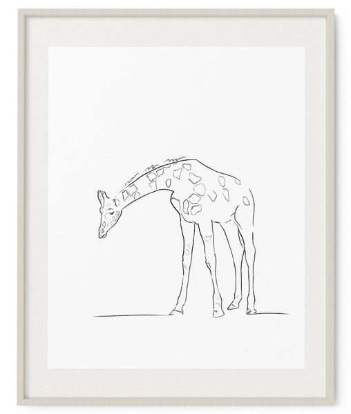Giraffe Sketch Print | Digital Download - Artsy Bath