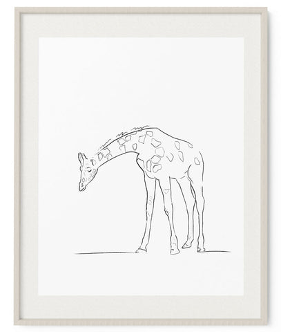 Giraffe Sketch Art Print - Artsy Bath