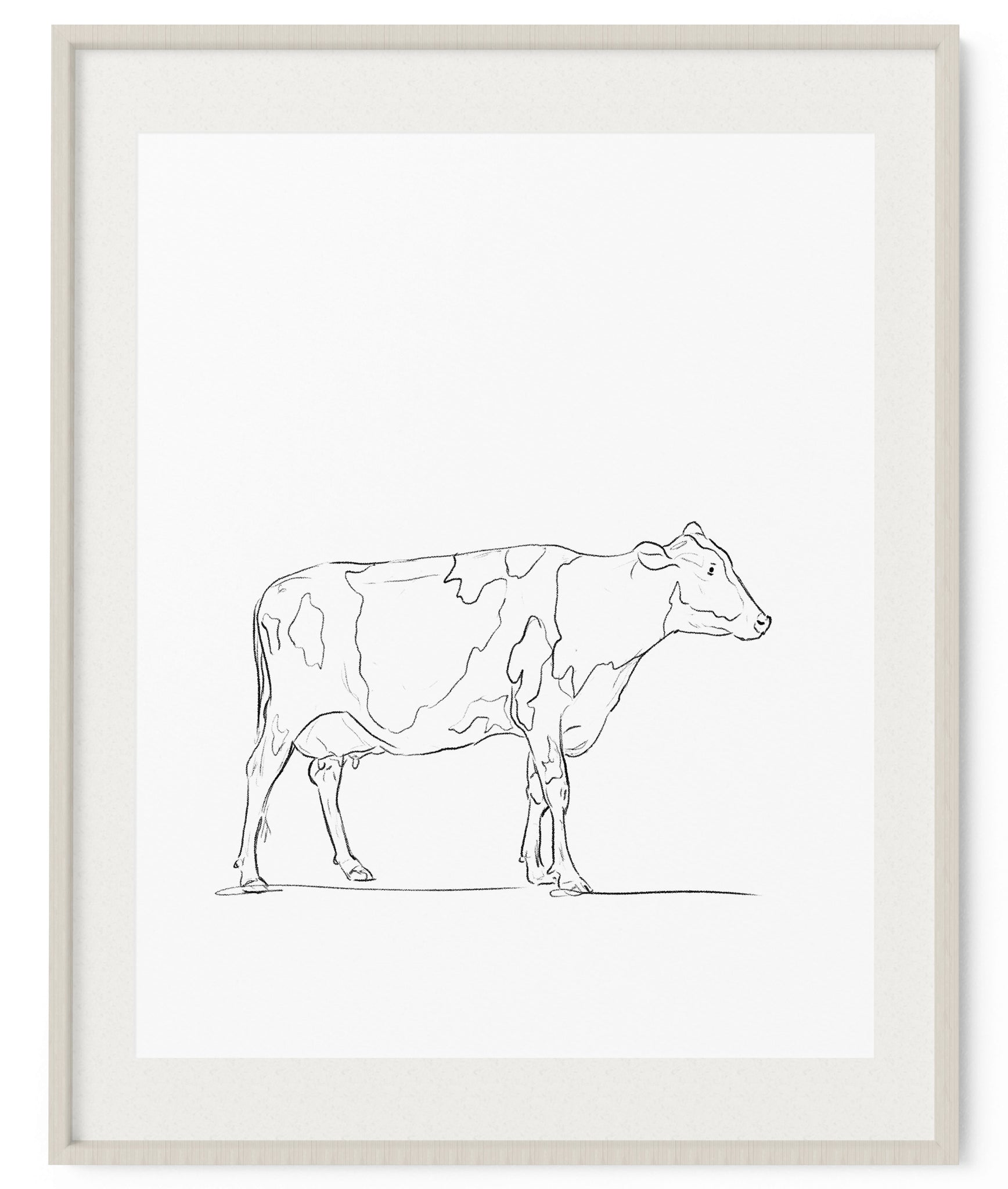 Cow Sketch Art Print - Artsy Bath