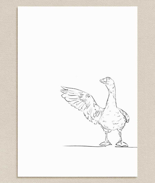 Goose Sketch Art Print - Artsy Bath