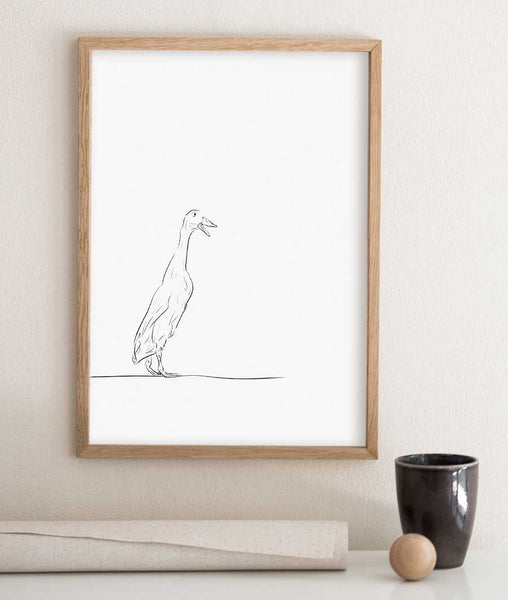 Duck Sketch Art Print - Artsy Bath