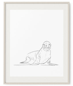 Seal Sketch Art Print - Artsy Bath