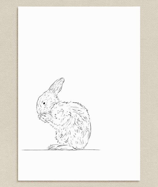 Bunny Sketch Art Print - Artsy Bath