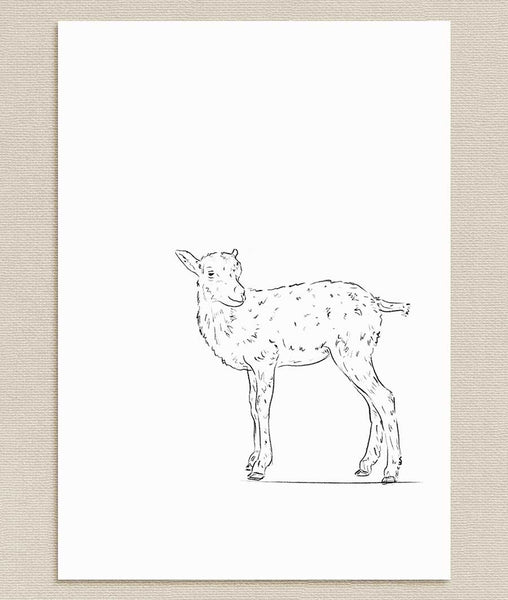 Goat Sketch Art Print - Artsy Bath