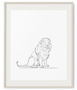 Lion Sketch Art Print - Artsy Bath