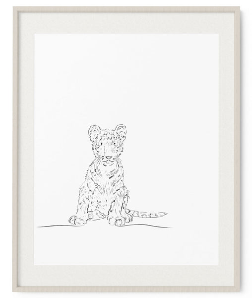 Tiger Cub Sketch Art Print - Artsy Bath