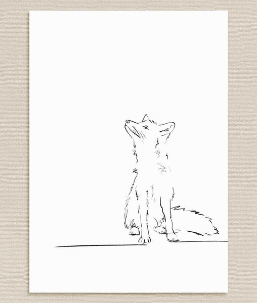 Fox Sketch Art Print - Artsy Bath