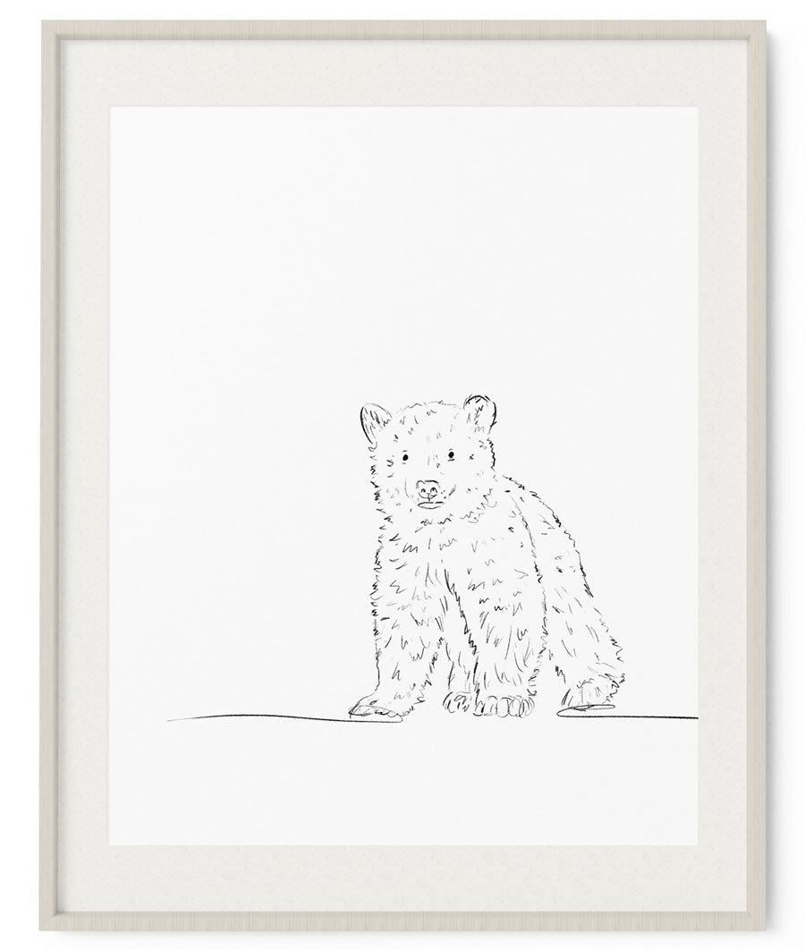 Polar Bear Cub Sketch Art Print - Artsy Bath