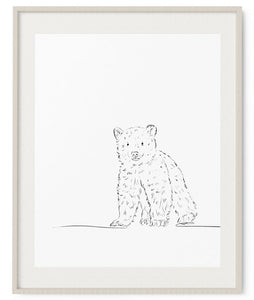 Polar Bear Cub Sketch Art Print - Artsy Bath