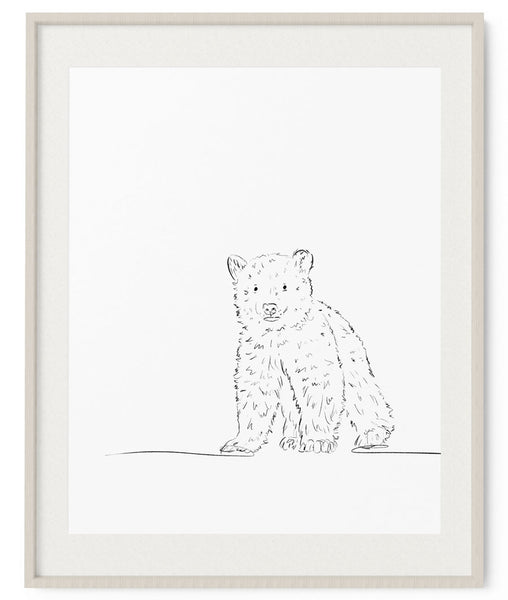 Polar Bear Cub Sketch Art Print - Artsy Bath