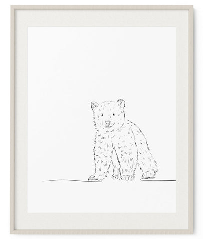 Polar Bear Cub Sketch Art Print - Artsy Bath