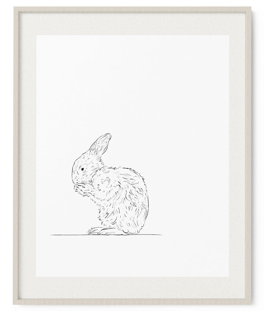 Bunny Sketch Art Print - Artsy Bath