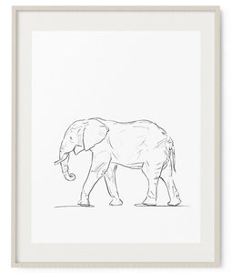 Elephant Sketch Art Print - Artsy Bath