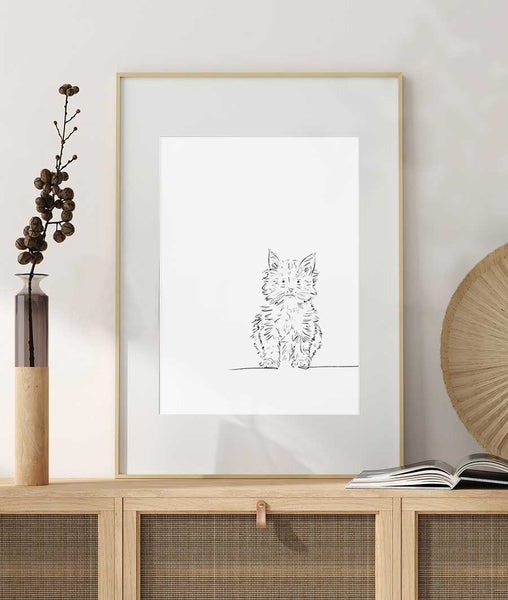 Kitten Sketch Art Print - Artsy Bath