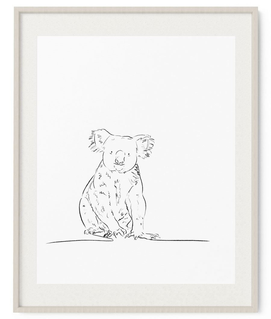 Koala Sketch Art Print - Artsy Bath