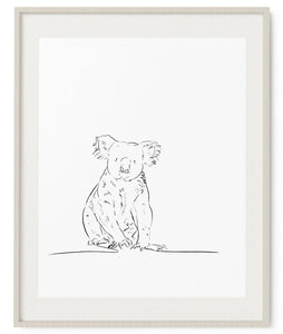Koala Sketch Art Print - Artsy Bath