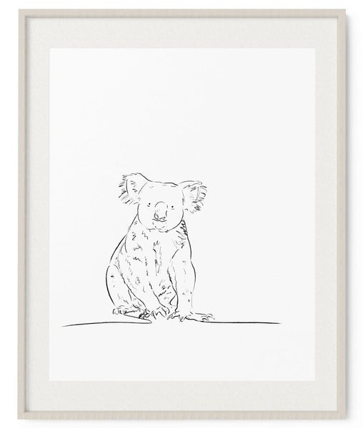 Koala Sketch Art Print - Artsy Bath
