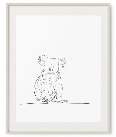 Koala Sketch Art Print - Artsy Bath