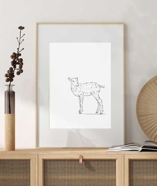 Goat Sketch Art Print - Artsy Bath