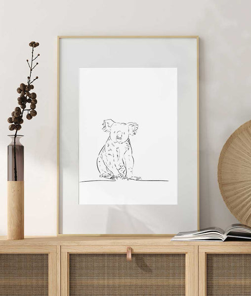 Koala Sketch Art Print - Artsy Bath